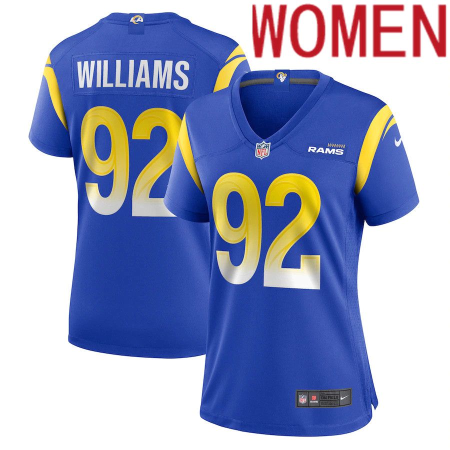 Cheap Women Los Angeles Rams 92 Jonah Williams Nike Royal Game Player NFL Jersey